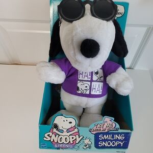 Peanuts Snoopy 15" Smiling Laughing Plush Joe Cool Sun Glasses 1999 Vintage 90's